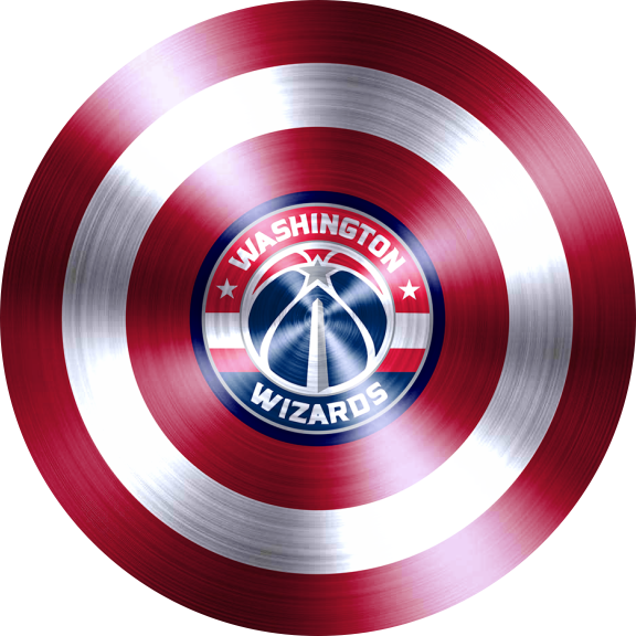 Captain American Shield With Washington Wizards Logo vinyl decal